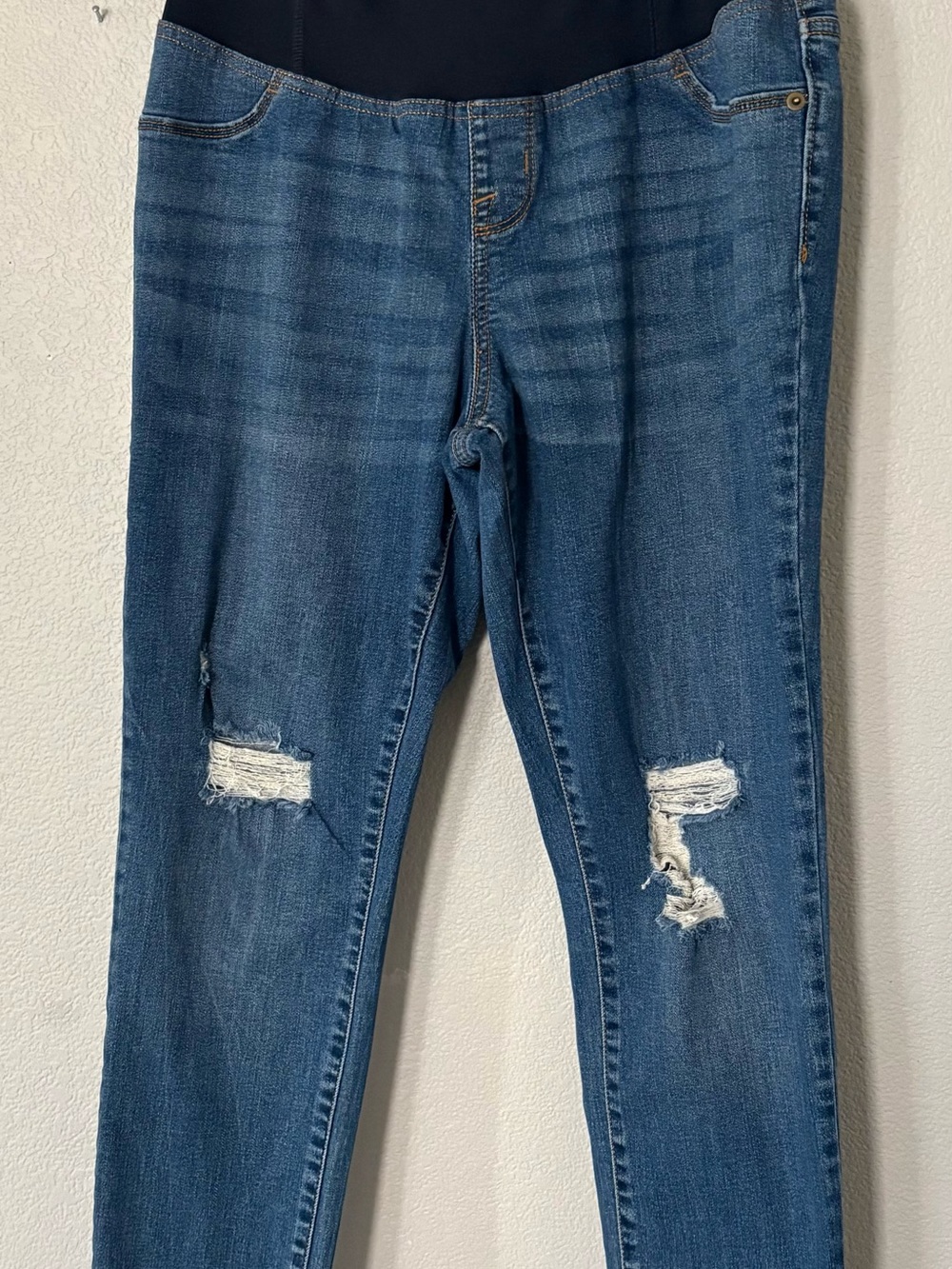 Isabel Maternity Skinny Jeans - Blue Distressed Sz 10